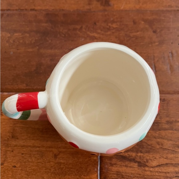 Gingerbread Man Ceramic Christmas Coffee Mug Red Bow Tie Polka Dots Stripes NEW - Picture 2 of 6